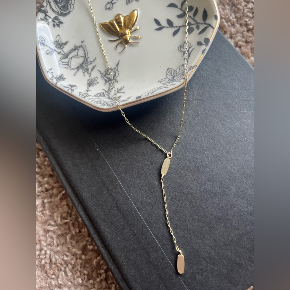kendra scott gold lariat necklace